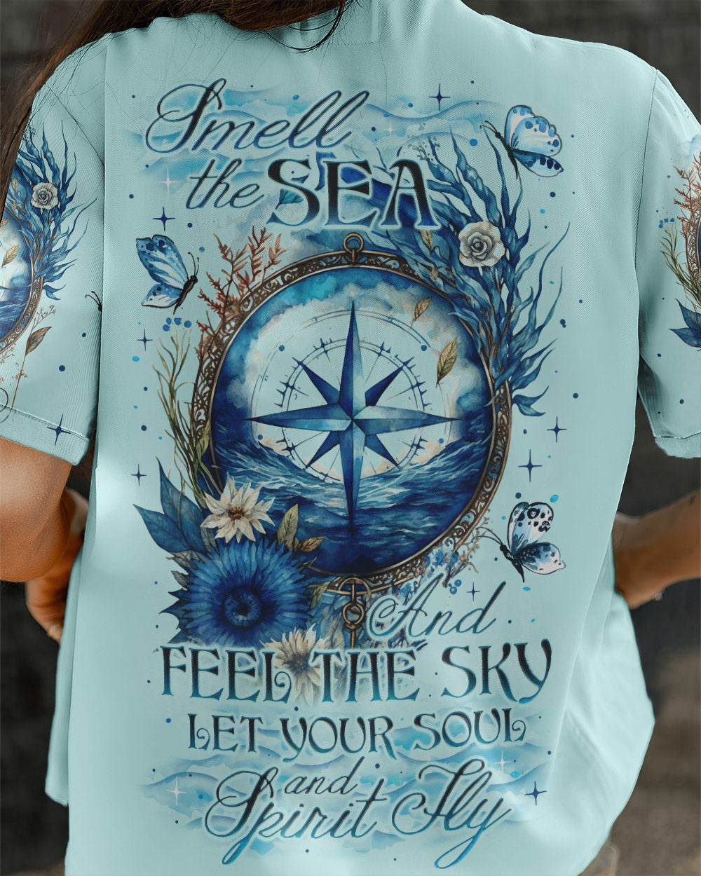 BLISSCORNERS SMELL THE SEA AND FEEL THE SKY HAWAIIAN SHIRT