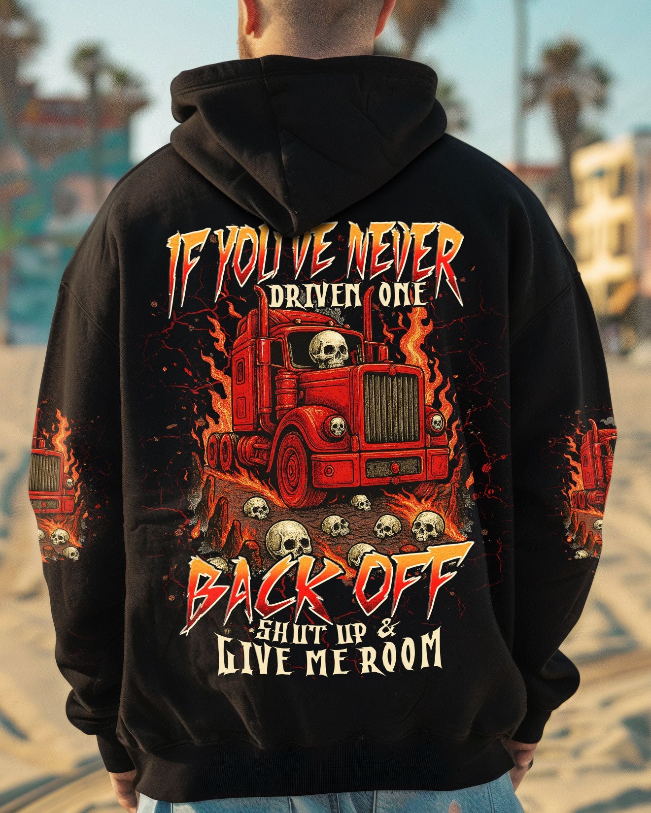 BLISSCORNERS I AM A TRUCKER SKULL ALL OVER PRINT