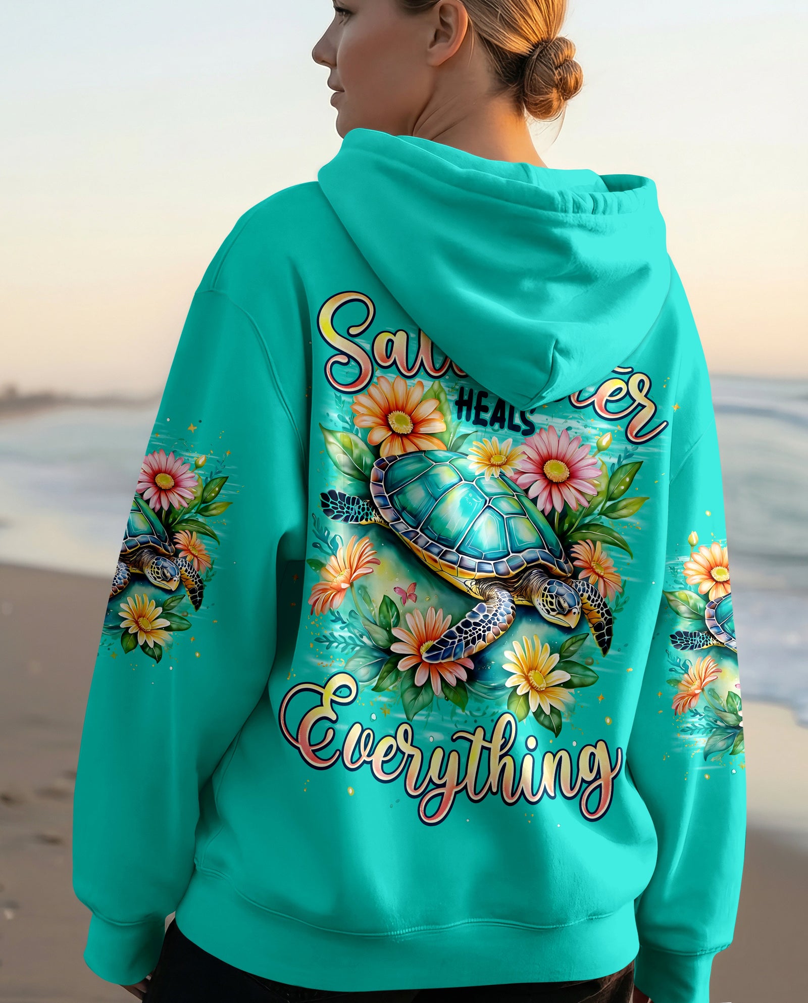 BLISSCORNERS SALTWATER HEALS EVERYTHING TURTLE ALL OVER PRINT