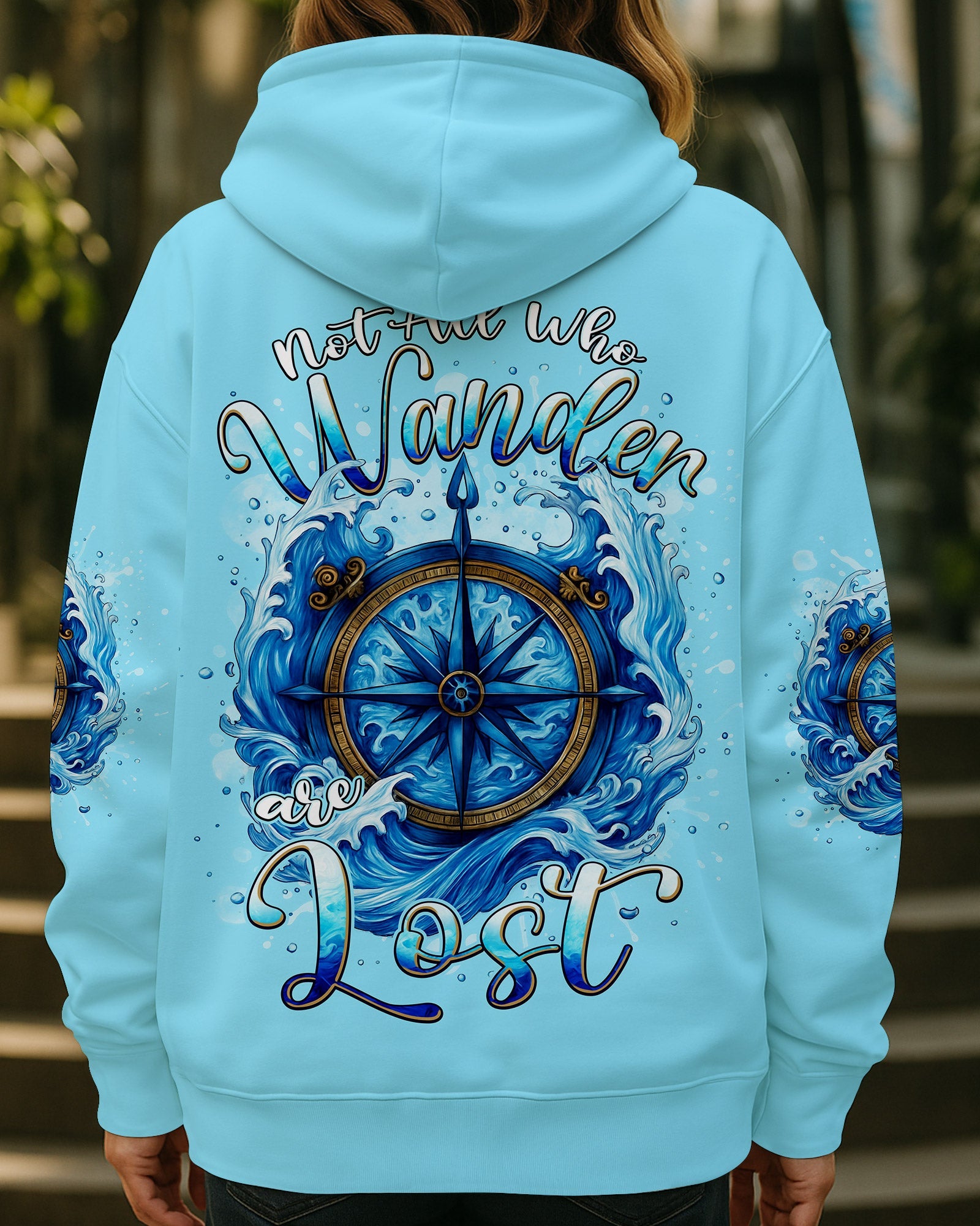 BLISSCORNERS NOT ALL WHO WANDER ARE LOST COMPASS ALL OVER PRINT