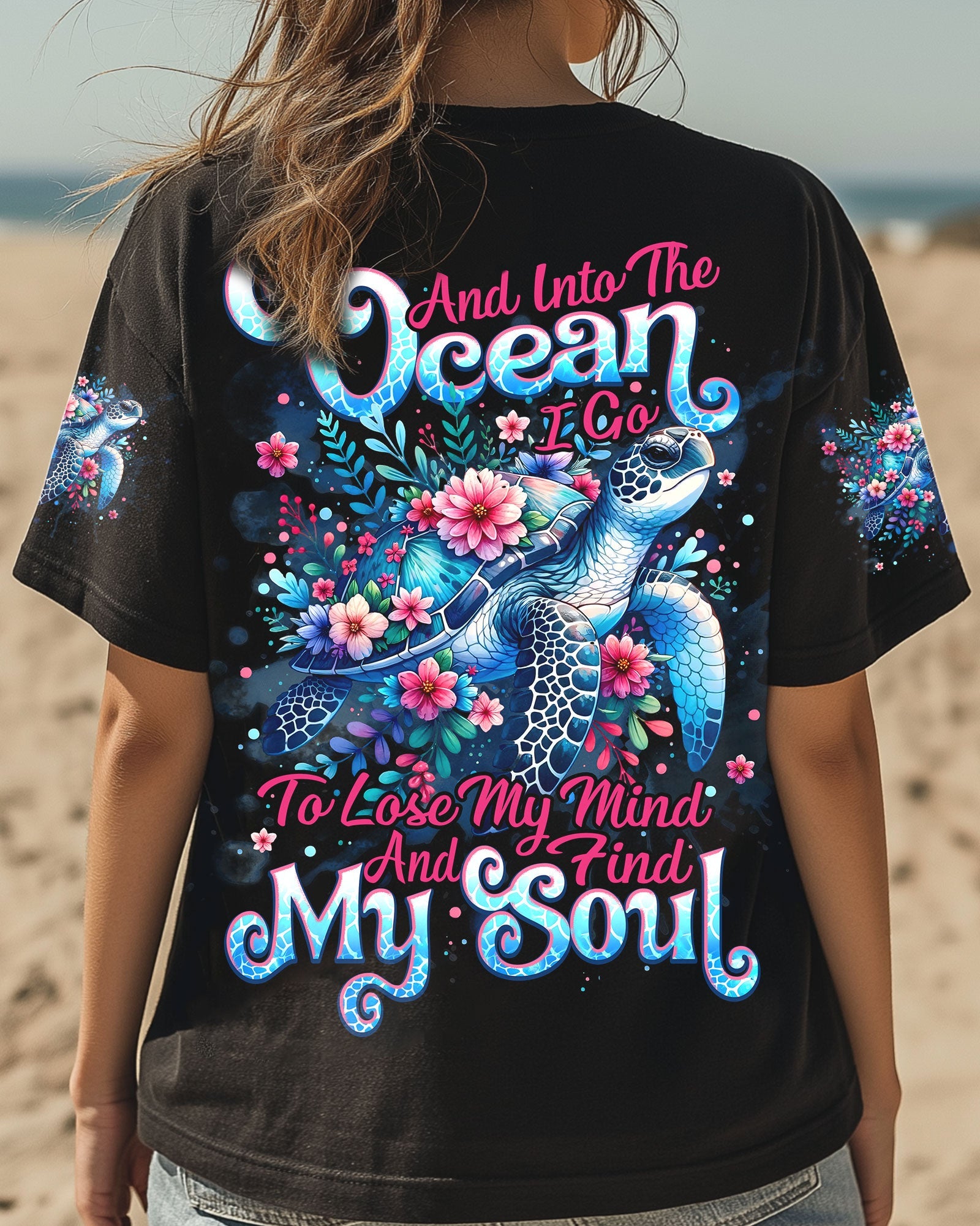 BLISSCORNERS AND INTO THE OCEAN I GO TURTLE ALL OVER PRINT