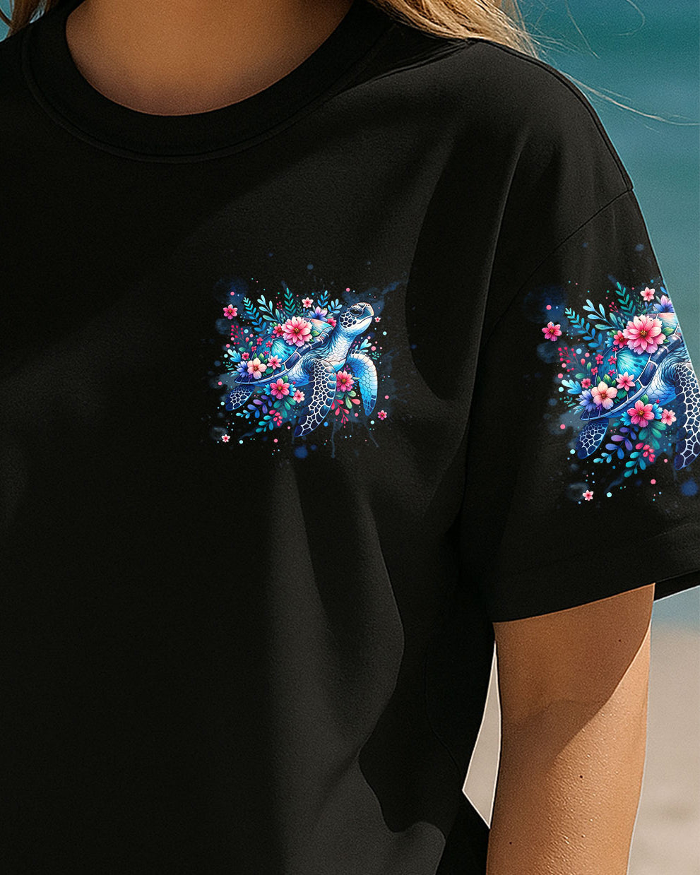 BLISSCORNERS AND INTO THE OCEAN I GO TURTLE ALL OVER PRINT