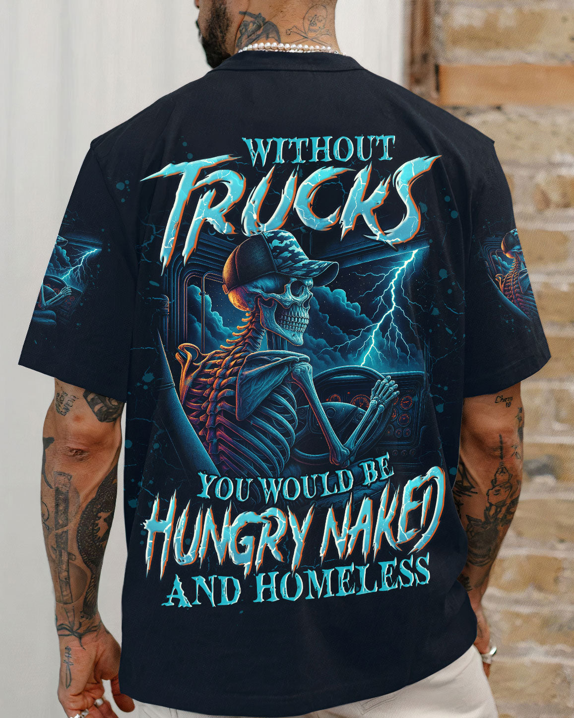 BLISSCORNERS I MAY BE OLD LINEMAN SKULL ALL OVER PRINT
