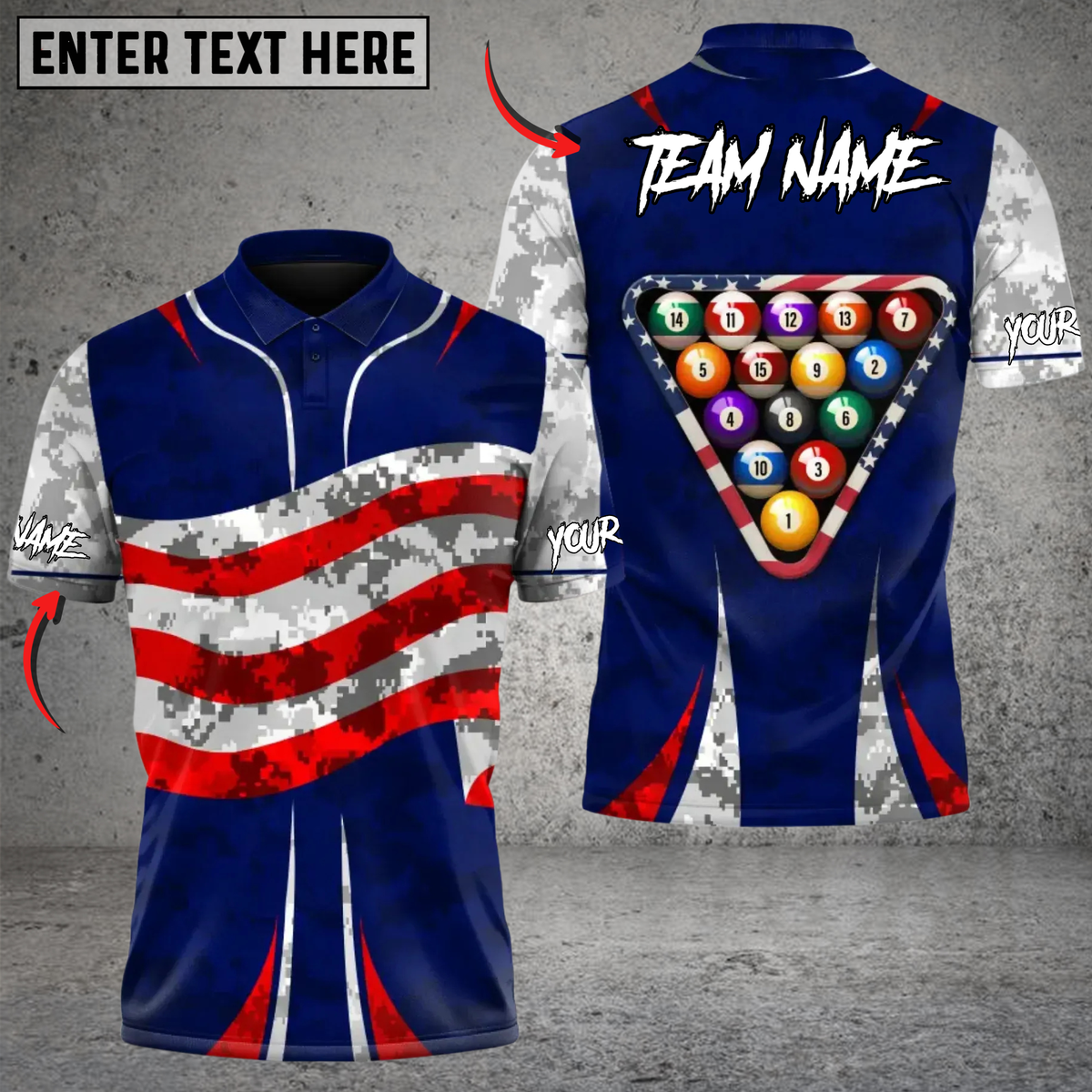 Blisscorners Billiards American Power Triangle Personalized Name 3D Unisex Shirt