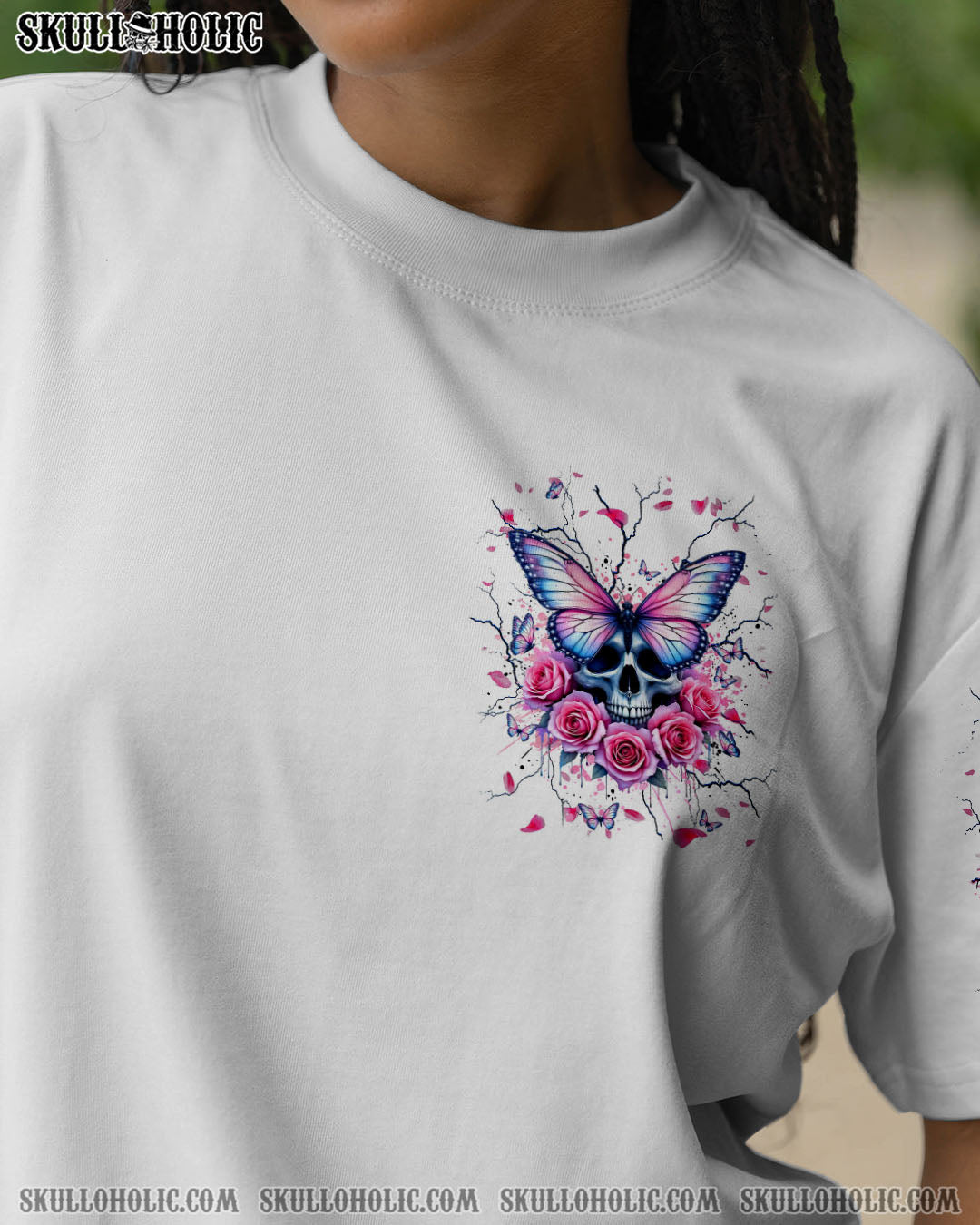 BLISSCORNERS BE THE BEST VERSION OF YOU BUTTERFLY SKULL ALL OVER PRINT