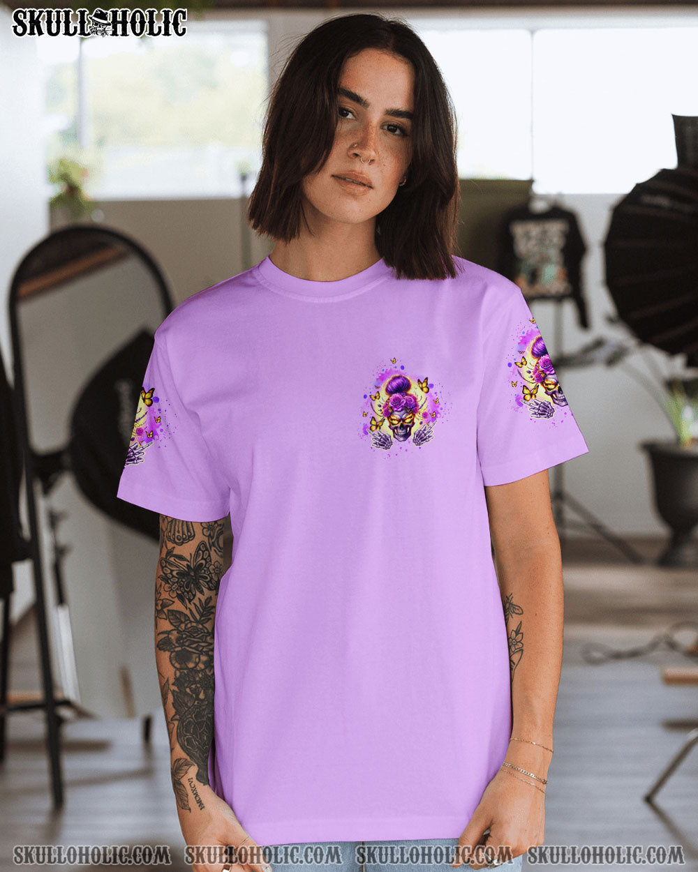 BLISSCORNERS YOU COULDN'T HANDLE ME MESSY BUN SKULL ALL OVER PRINT
