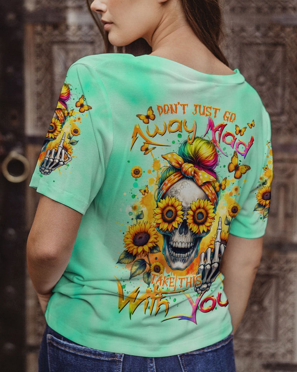 BLISSCORNERS YES I'M A B BUT NOT YOURS MESSY BUN SKULL ALL OVER PRINT