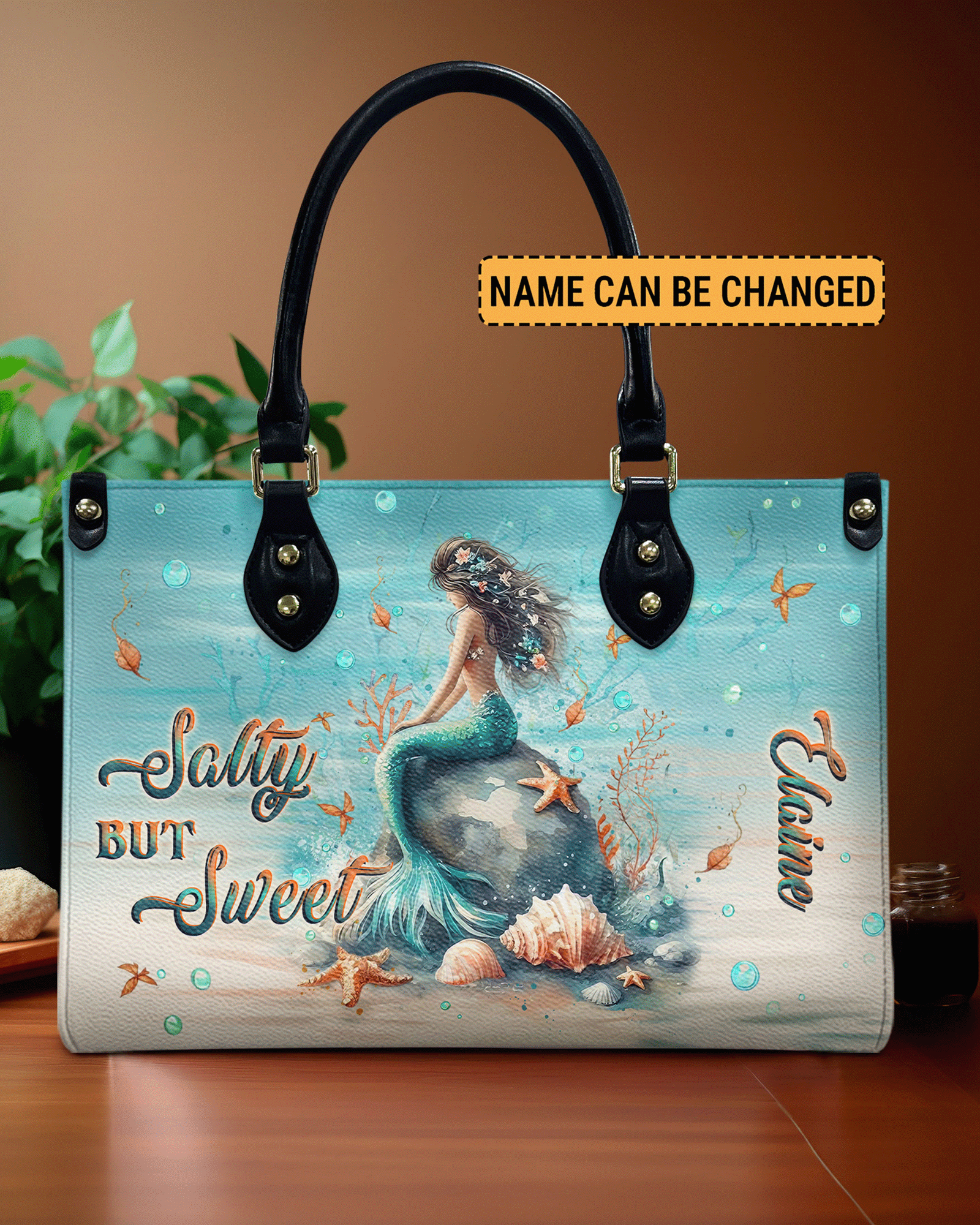 BLISSCORNERS SALTY BUT SWEET MERMAID LEATHER HANDBAG