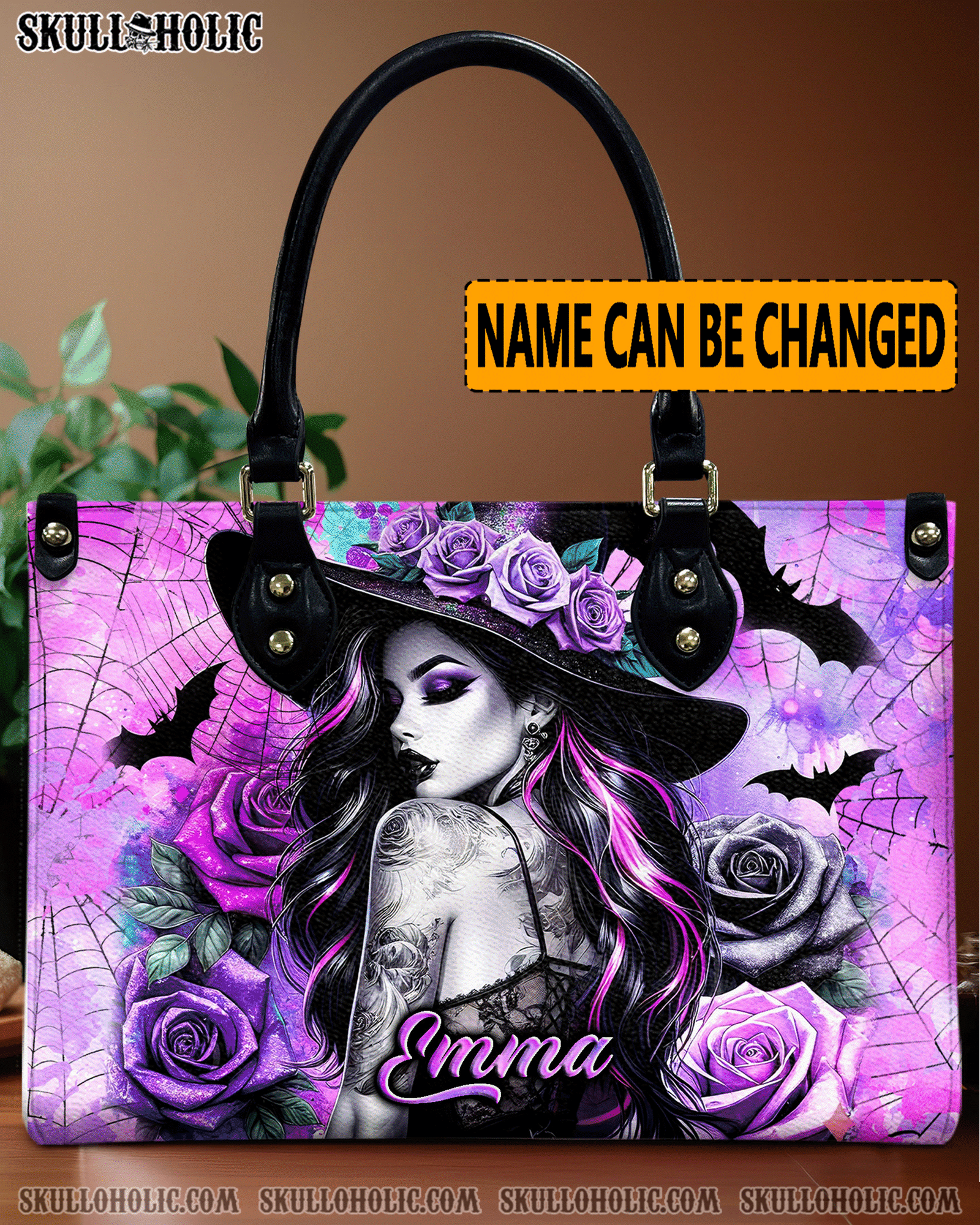 BLISSCORNERS LADY WITCH HALLOWEEN LEATHER HANDBAG