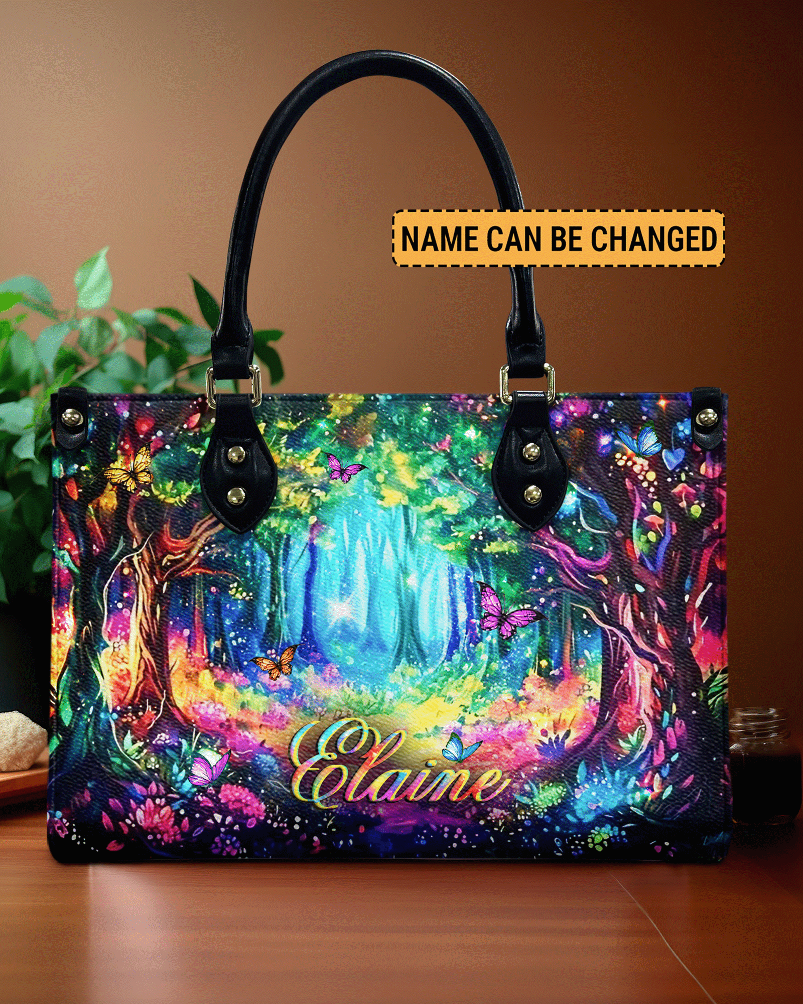 BLISSCORNERS FANTASY FOREST MAGICAL FOREST LEATHER HANDBAG