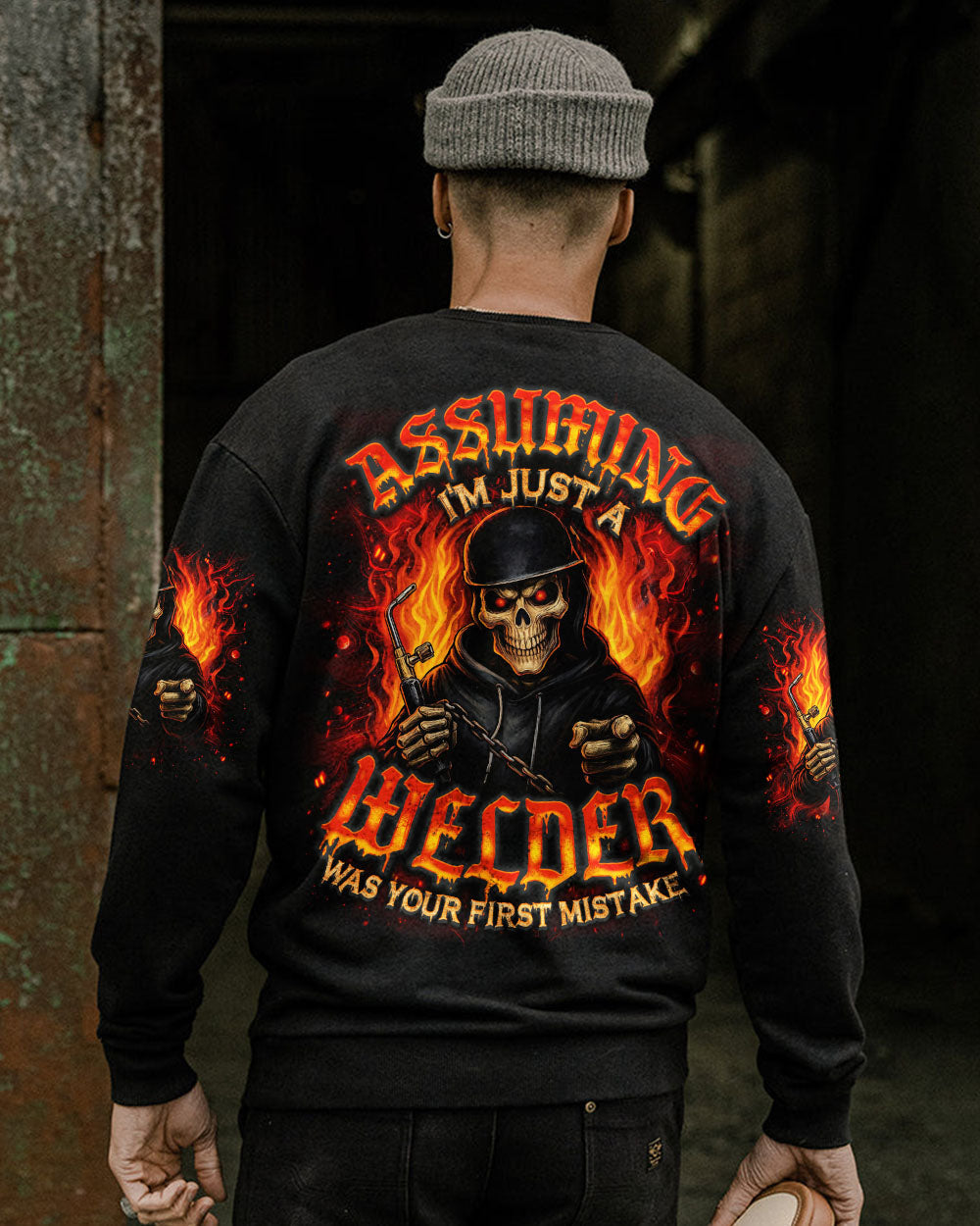 BLISSCORNERS I'M NOT ANTI-SOCIAL WELDER SKULL ALL OVER PRINT
