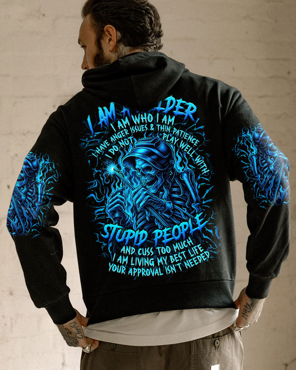 BLISSCORNERS RUN YOUR WELDER NOT YOUR MOUTH ALL OVER PRINT