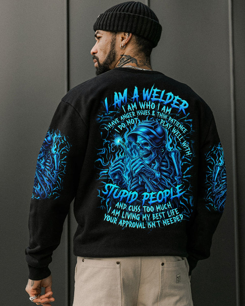 BLISSCORNERS RUN YOUR WELDER NOT YOUR MOUTH ALL OVER PRINT