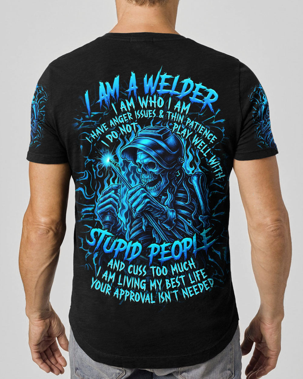 BLISSCORNERS RUN YOUR WELDER NOT YOUR MOUTH ALL OVER PRINT