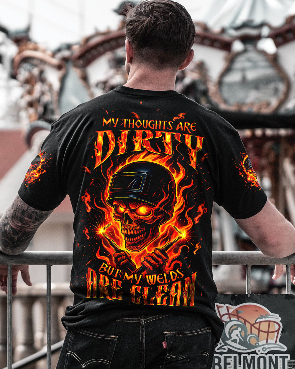 BLISSCORNERS MOVE OVER BOYS WELDER SKULL ALL OVER PRINT