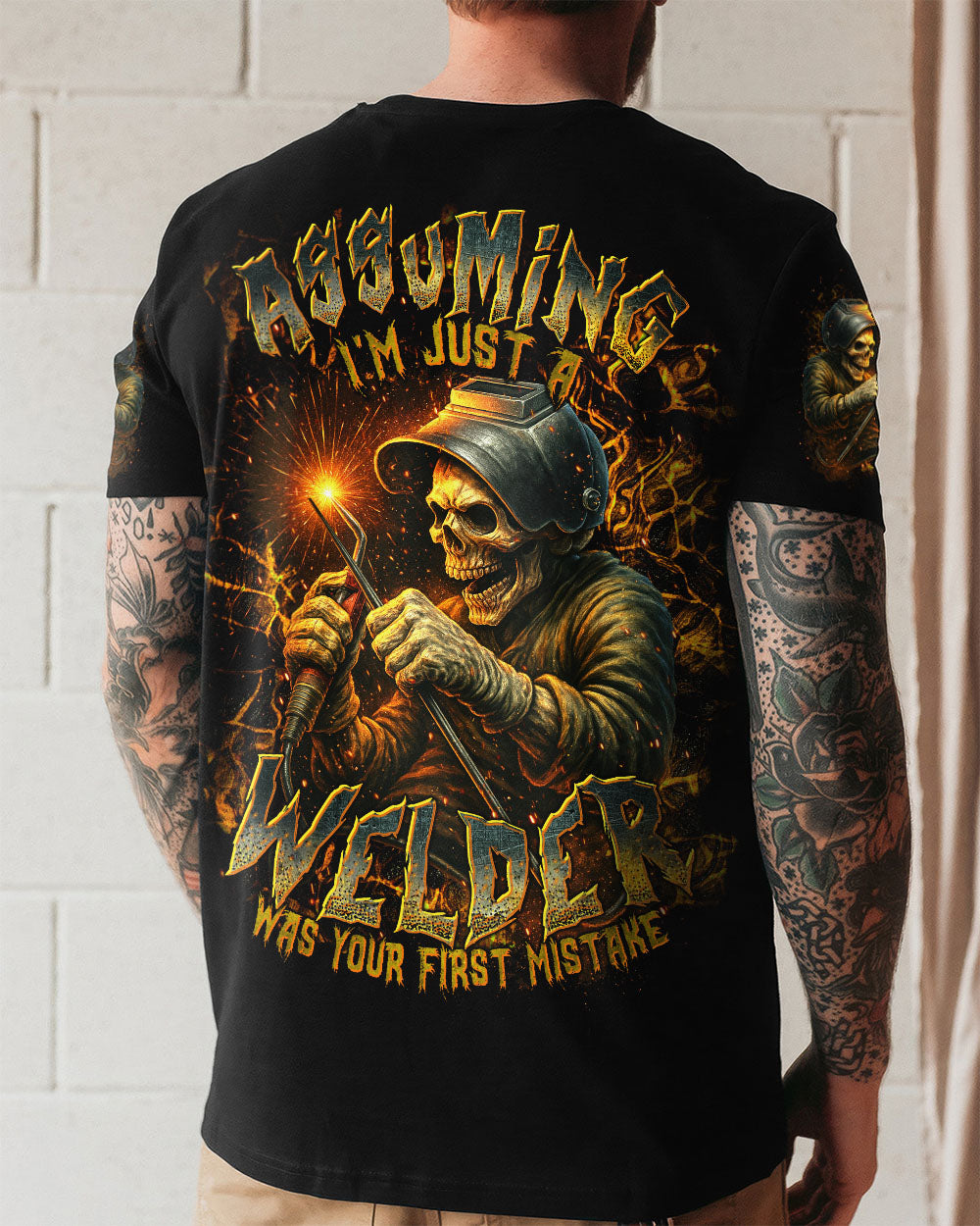 BLISSCORNERS MASTER OF FIRE WELDER SKULL ALL OVER PRINT