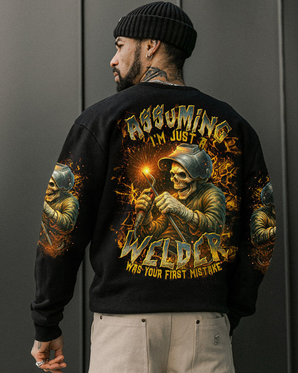 BLISSCORNERS MASTER OF FIRE WELDER SKULL ALL OVER PRINT