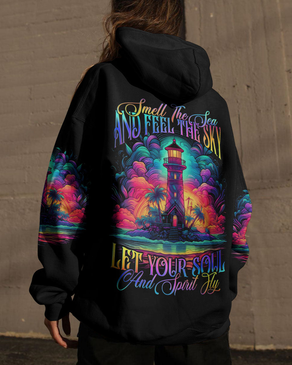 BLISSCORNERS SMELL THE SEA AND FEEL THE SKY LIGHT HOUSE ALL OVER PRINT