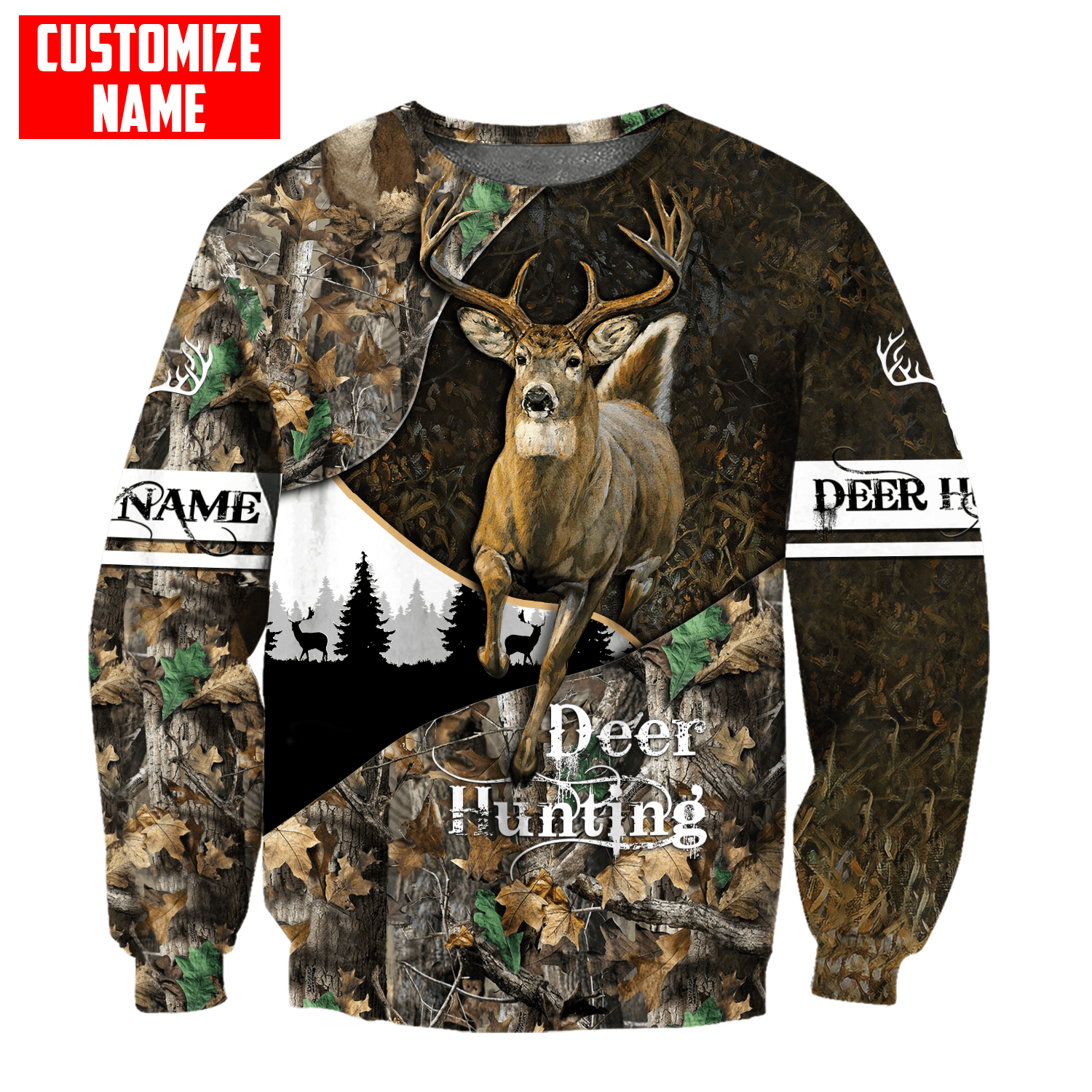 Blisscorners Personalized Deer Hunting Camo Autunm 3D Shirts