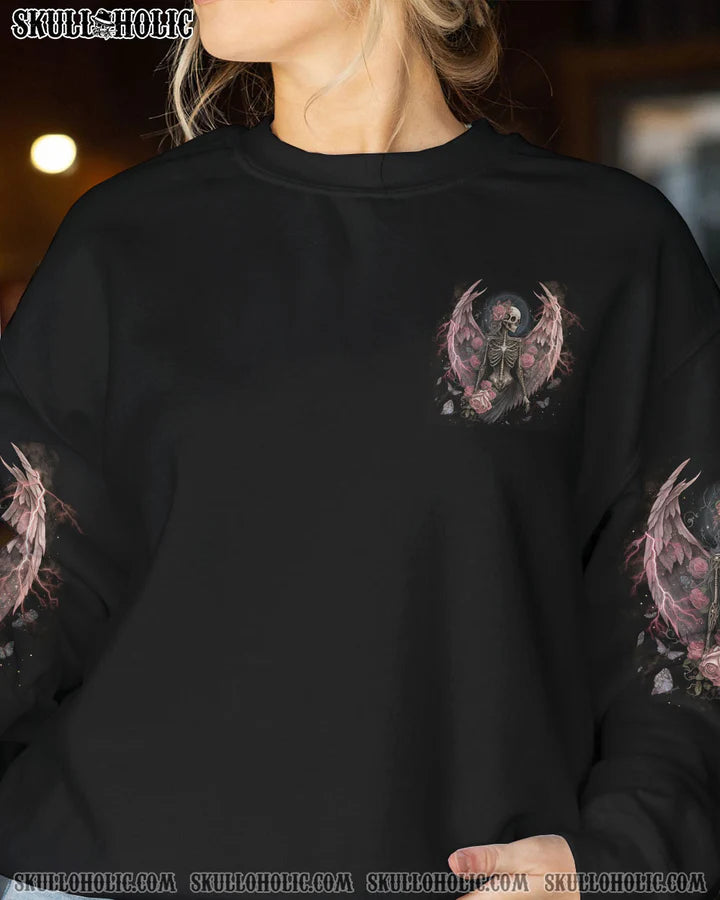 BLISSCORNERS I AM THE STORM SKELETON ROSES WINGS ALL OVER PRINT