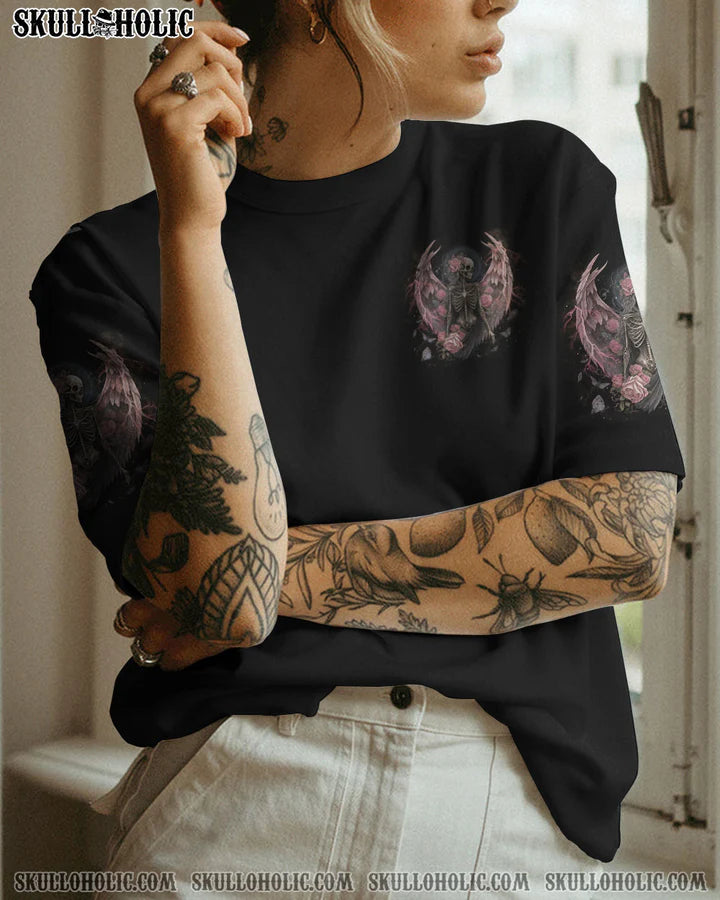 BLISSCORNERS I AM THE STORM SKELETON ROSES WINGS ALL OVER PRINT