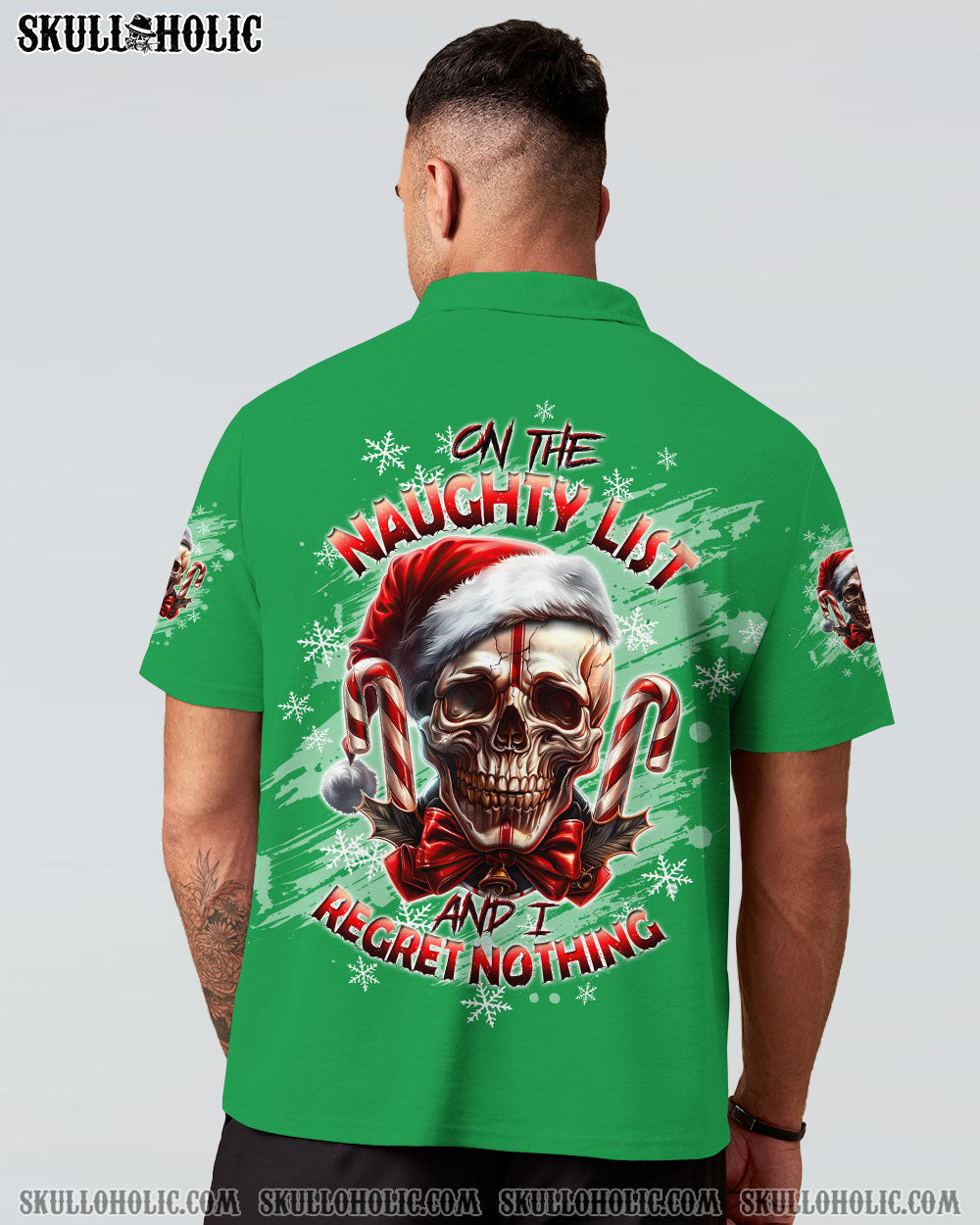 BLISSCORNERS ON THE NAUGHTY LIST SKULL CHRISTMAS ALL OVER PRINT