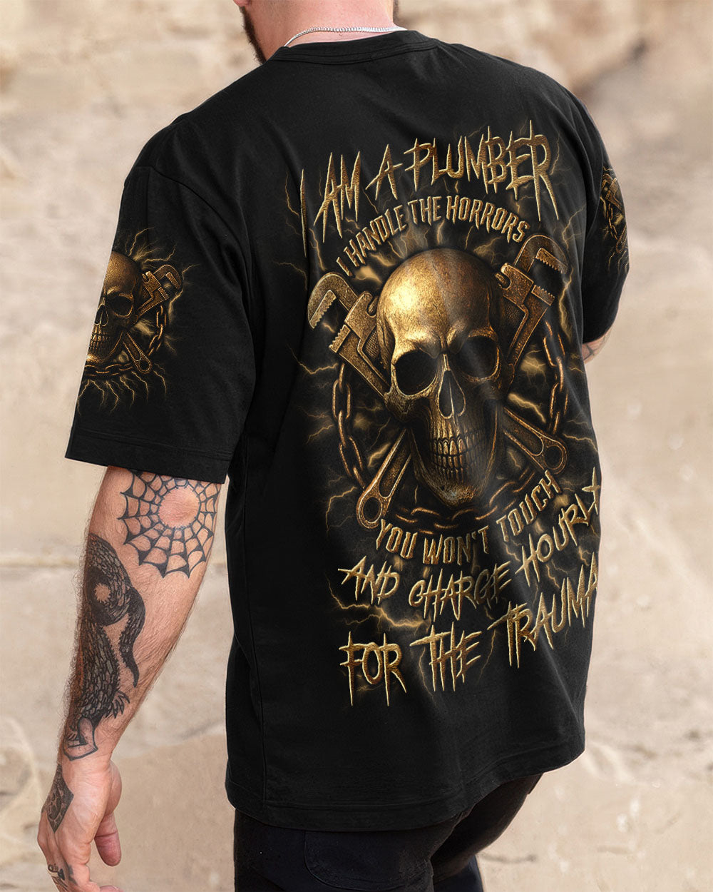 BLISSCORNERS ROCKING THE PLUMBER WIFE LIFE SKULL ALL OVER PRINT
