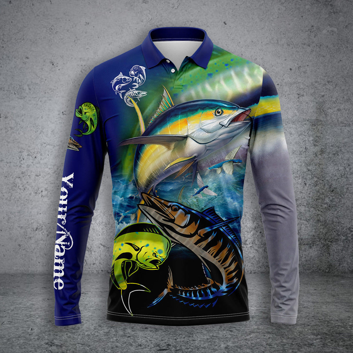 Blisscorners Mahi-Mahi, Wahoo, Tuna Fishing Customize Name 3D Shirts