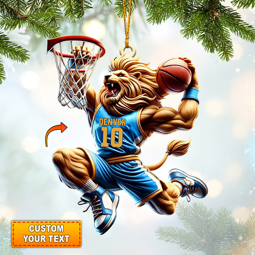 Blisscorners Lion Basketball Christmas Ornament, Personalized Ornament2D Flat LM2211