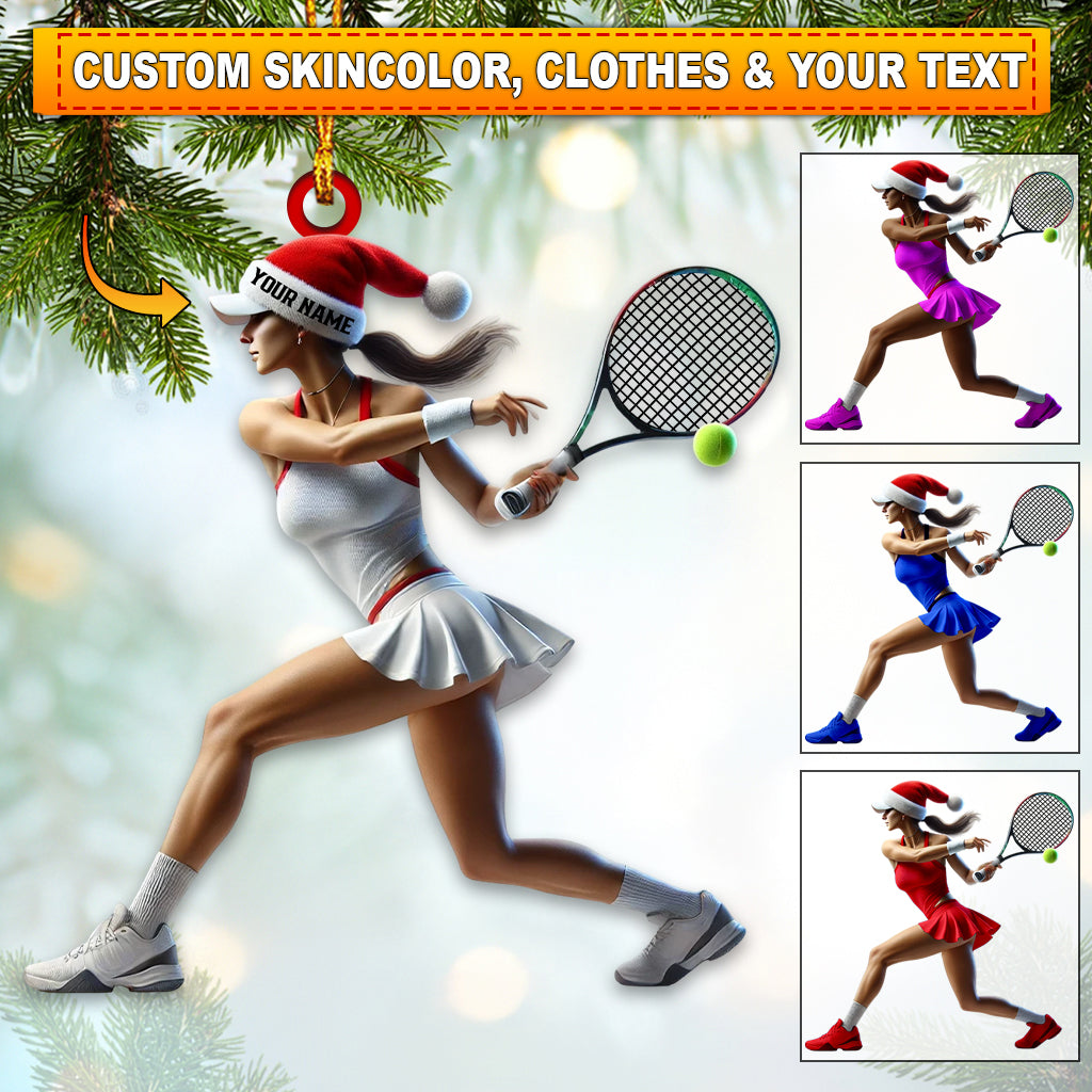 Blisscorners Tennis Woman Home Decor Christmas Ornament, Personalized Ornament2D Flat LM2211