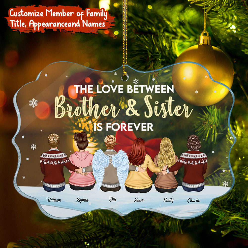 Blisscorners Brother and Sister Forever - Custom Appearances, Quote And Names Christmas Gift - Personalized Acrylic Ornament2D Flat LM2111