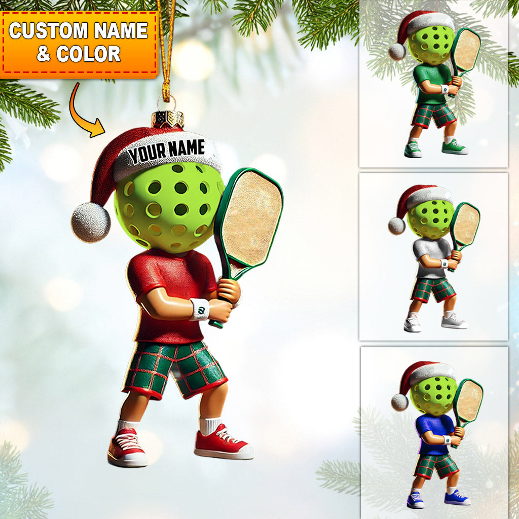 Blisscorners Pickleball Christmas Ornament, Personalized Ornament2D Flat LM2211