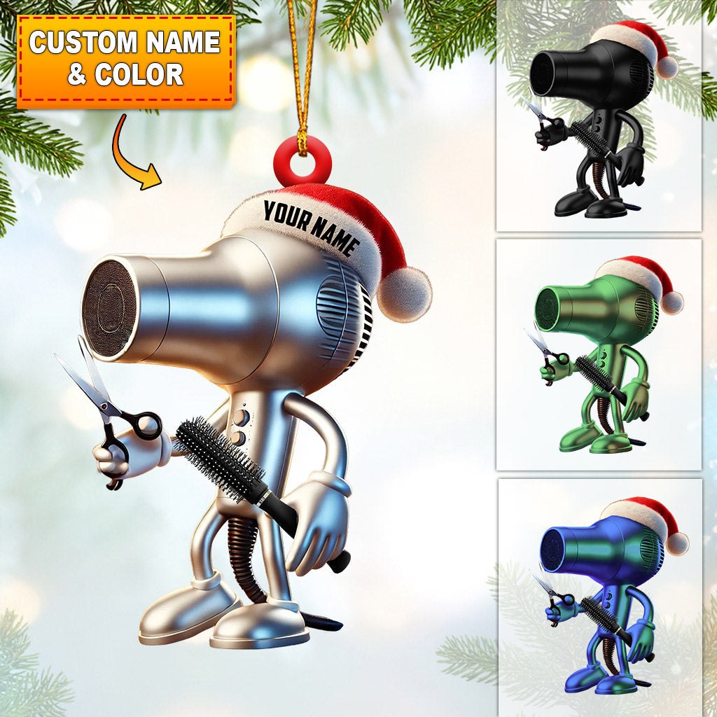 Blisscorners Hair Dryer Christmas Ornament, Personalized Ornament2D Flat LM2211