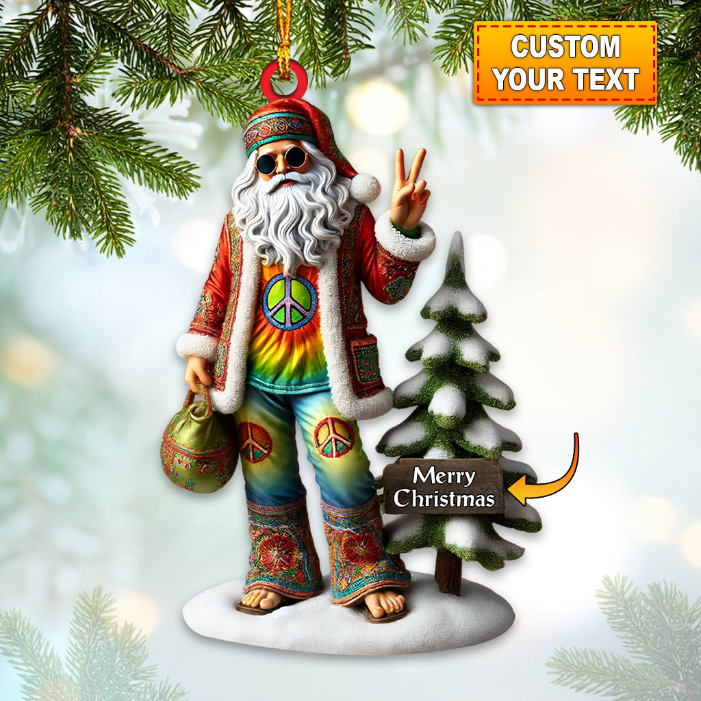 Blisscorners Santa Wearing Hippie Christmas Ornament, Personalized Ornament2D Flat LM2211