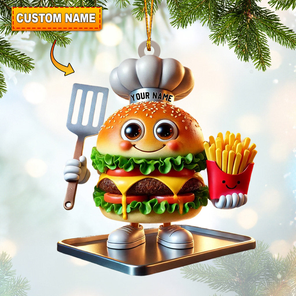 Blisscorners Fast Food Home Decor Christmas Ornament, Personalized Ornament2D Flat LM2211