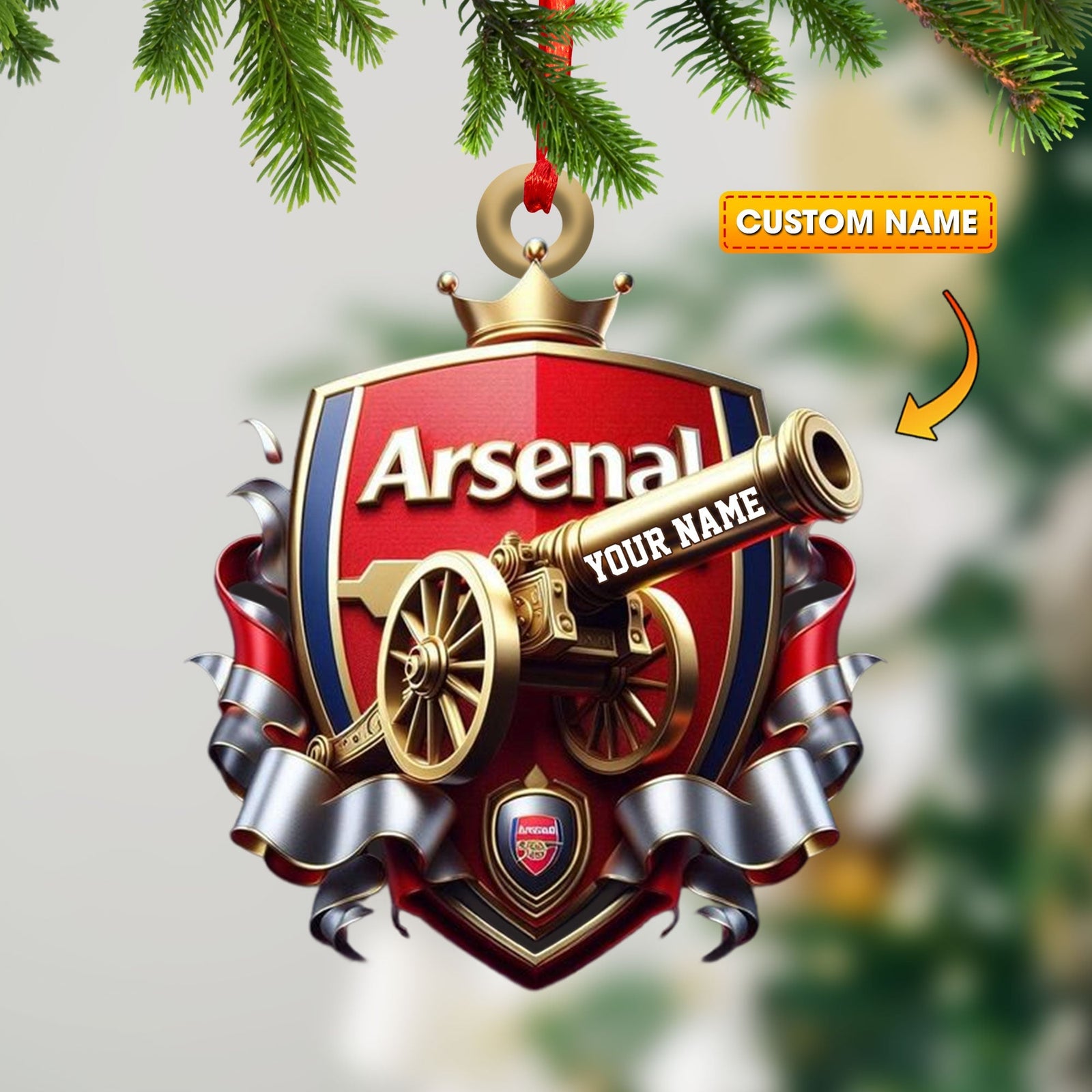 Blisscorners Custom Arsenal FC Lover Ornament, Personalized Ornament2D Flat LM2211