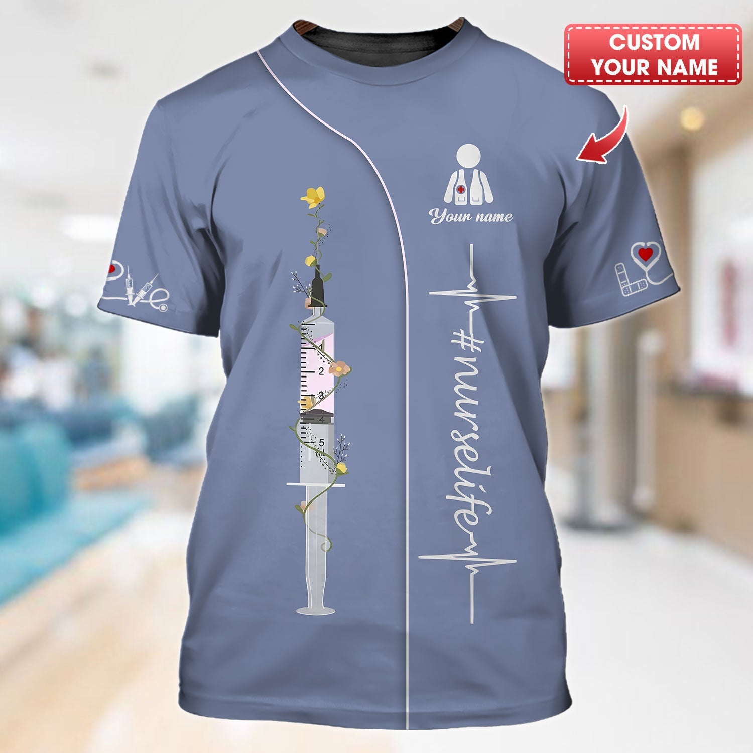 Blisscorners Personalized Nurse Shirt - Dedication in Every Stitch