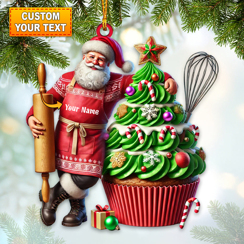 Blisscorners Santa Makes Cakes Christmas Ornament, Personalized Ornament2D Flat LM2211