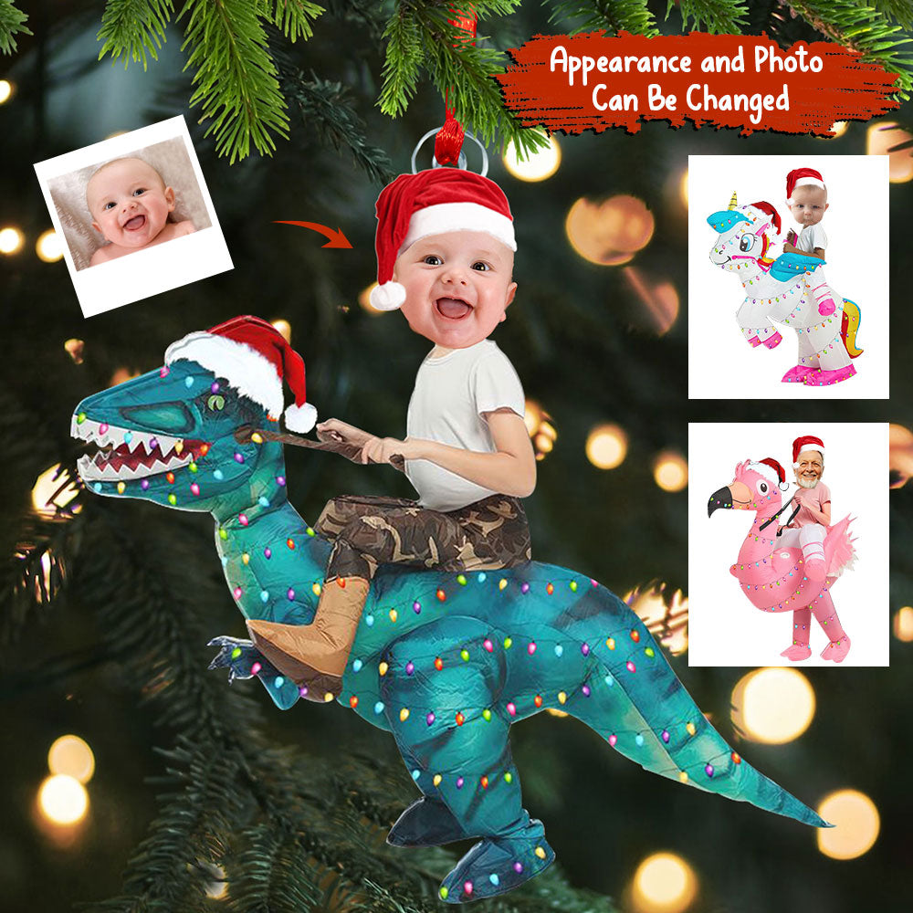 Blisscorners Christmas Kid And Mount - Custom Photo, Personalized Acrylic Ornament - Gift For Christmas, Family Gift2D Flat LM2111