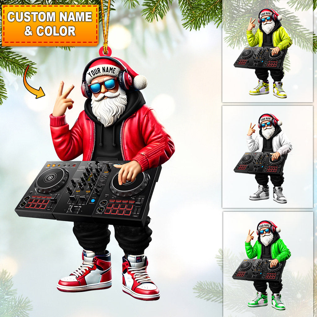 Blisscorners Santa DJ Home Decor Christmas Ornament, Personalized Ornament2D Flat LM2211