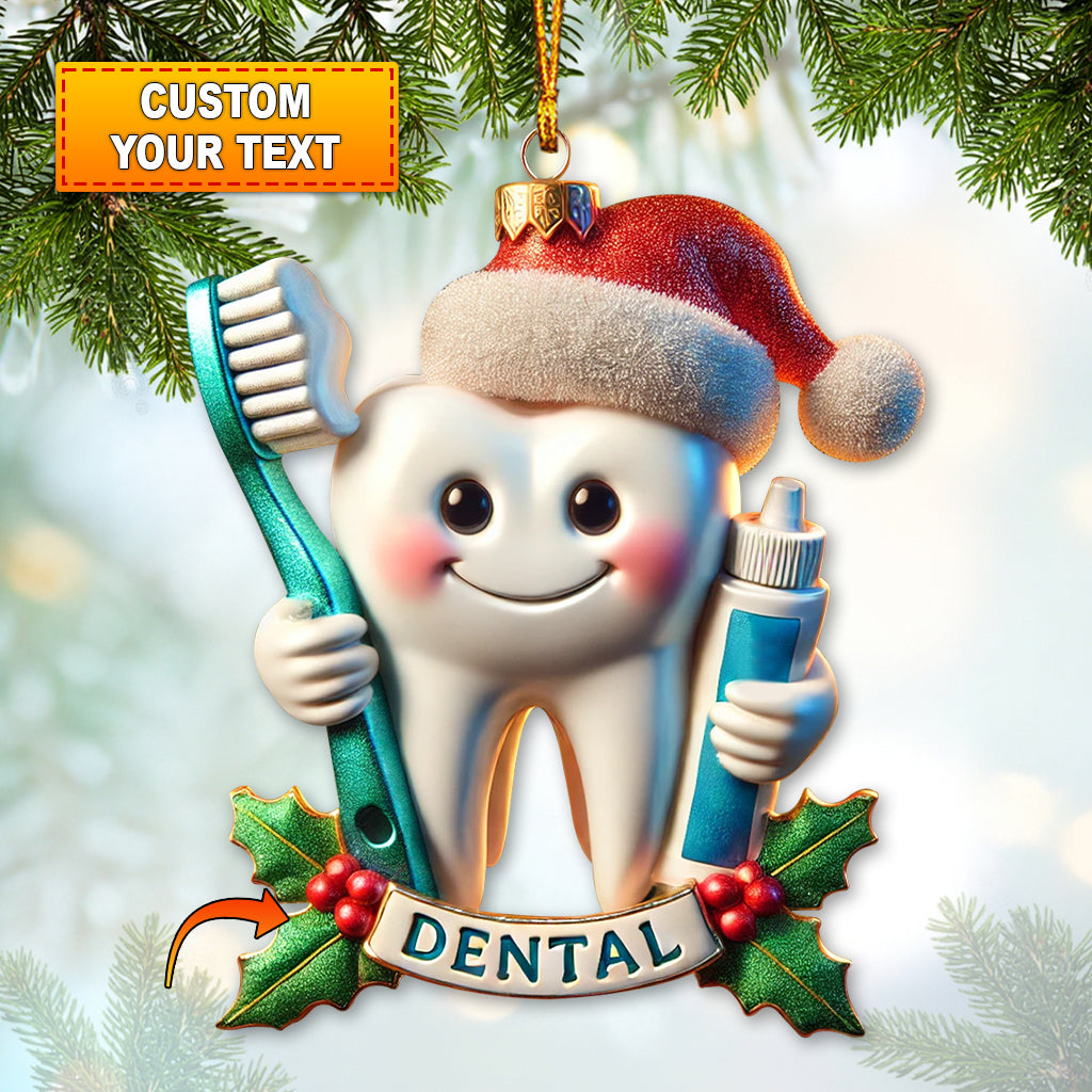 Blisscorners Custom Name Ornament, Dental Christmas2D Flat LM2211