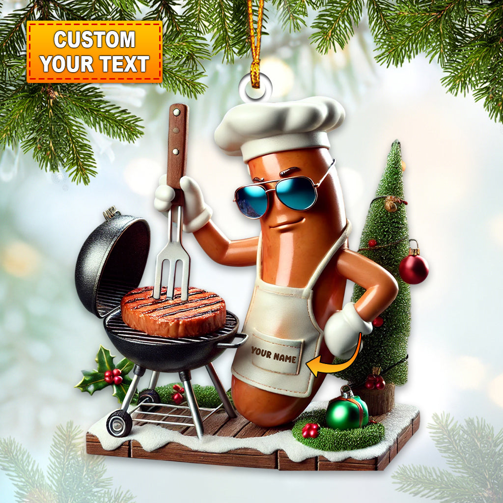 Blisscorners BBQ Sausage Christmas Ornament, Personalized Ornament2D Flat LM2211