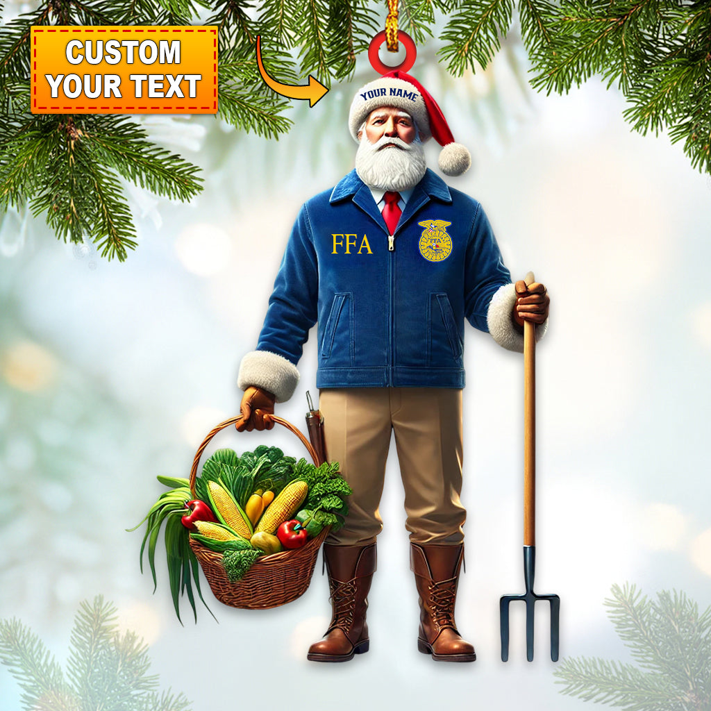 Blisscorners Farmer Santa Home Decor Christmas Ornament, Personalized Ornament2D Flat LM2211
