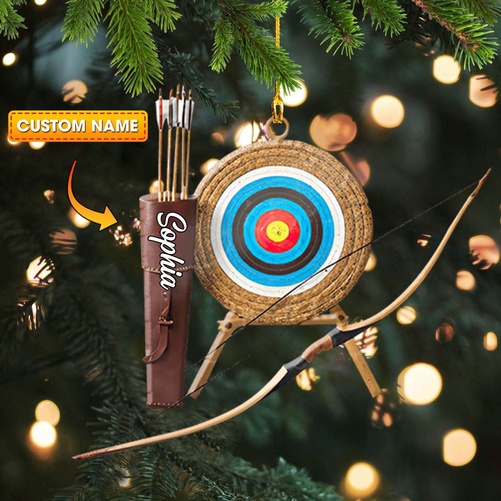 Blisscorners Bow And Arrow Ornament, Personalized Ornament2D Flat LM2211