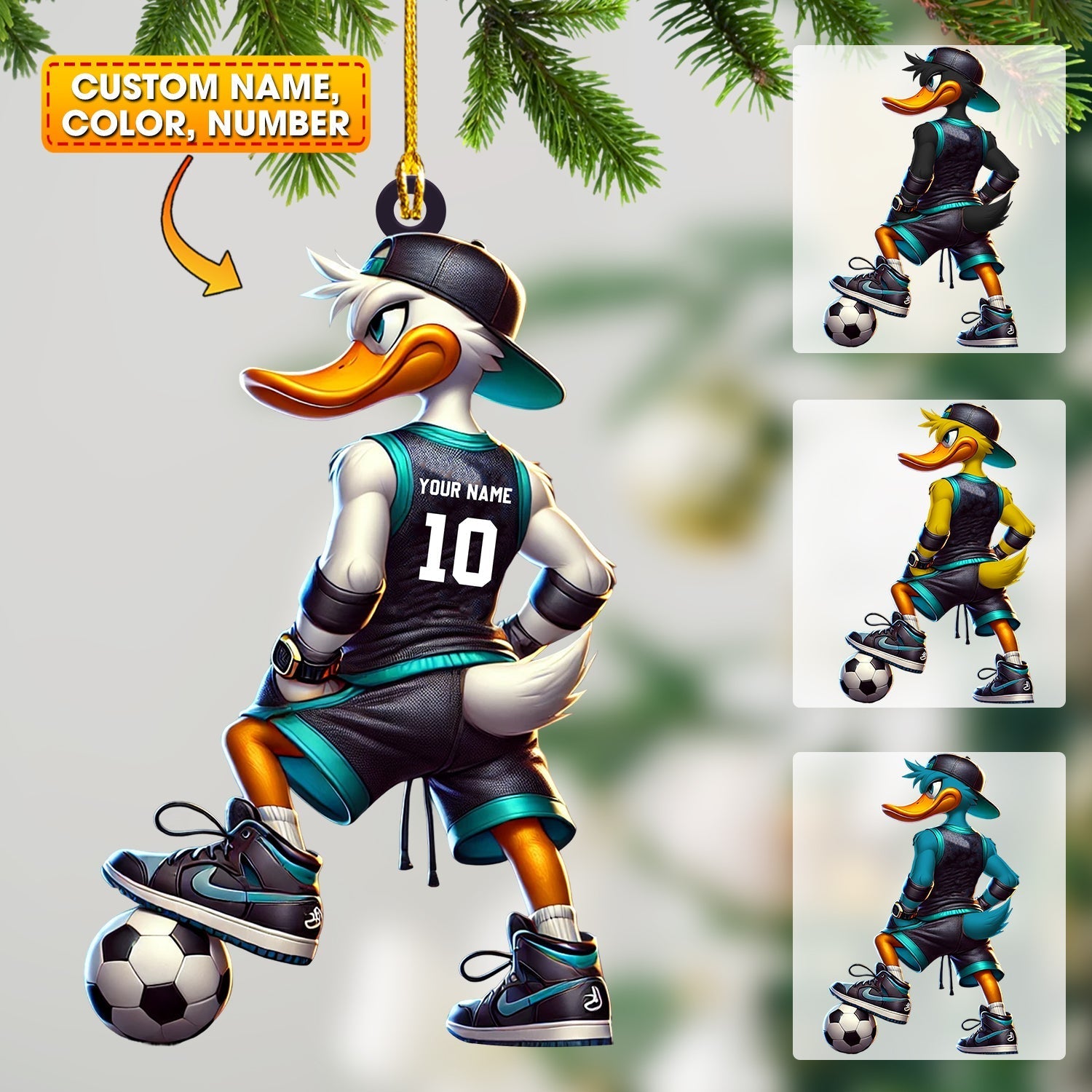 Blisscorners Football Duck Christmas Ornament, Personalized Ornament2D Flat LM2211