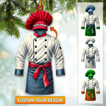 Blisscorners Chef Outfit Ornament, Personalized Ornament2D Flat LM2211