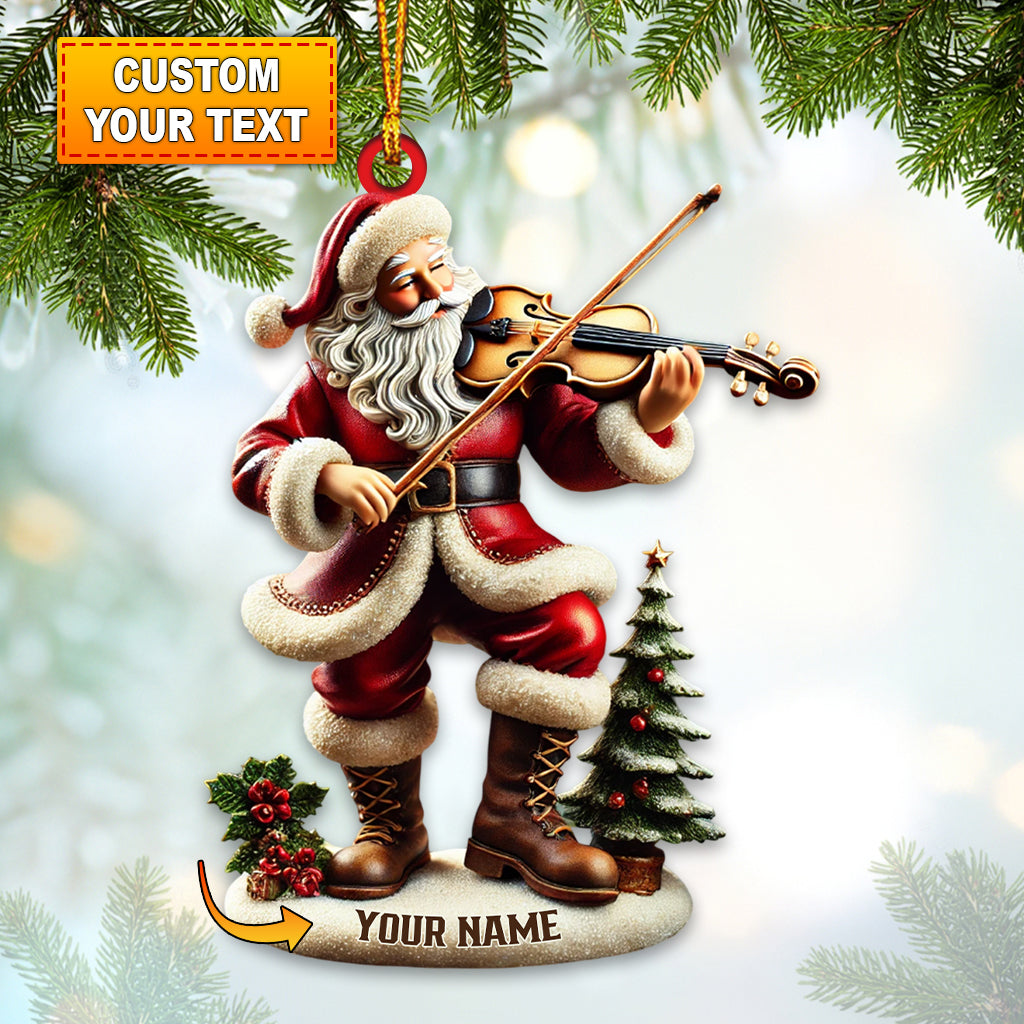 Blisscorners Santa Violin Christmas Ornament, Personalized Ornament2D Flat LM2211
