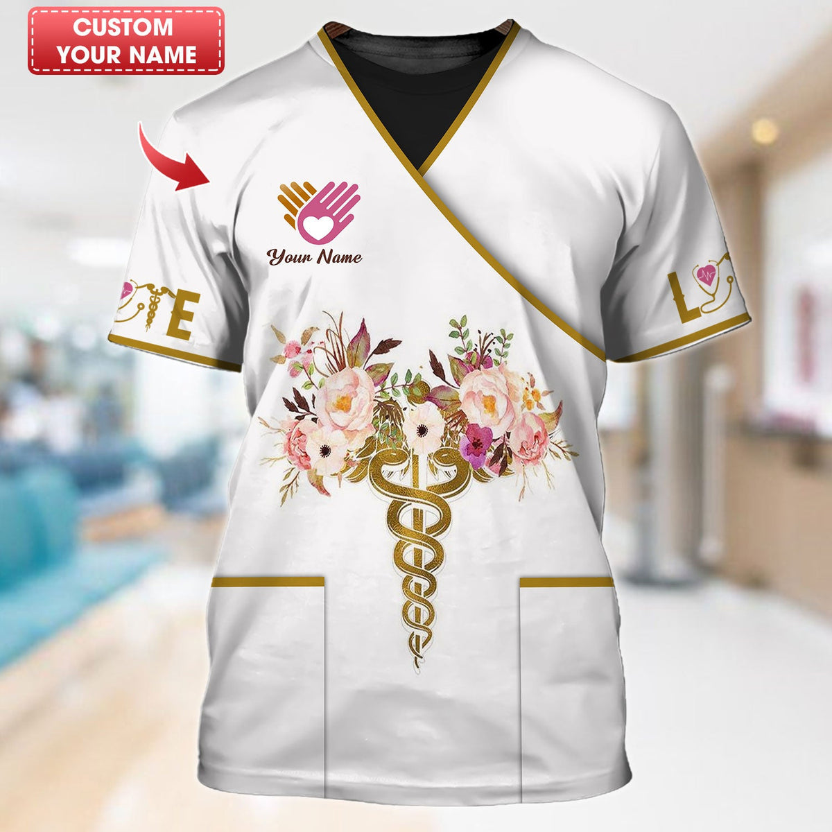 Blisscorners Personalized Nurse Shirts - Embrace the Art of Healing