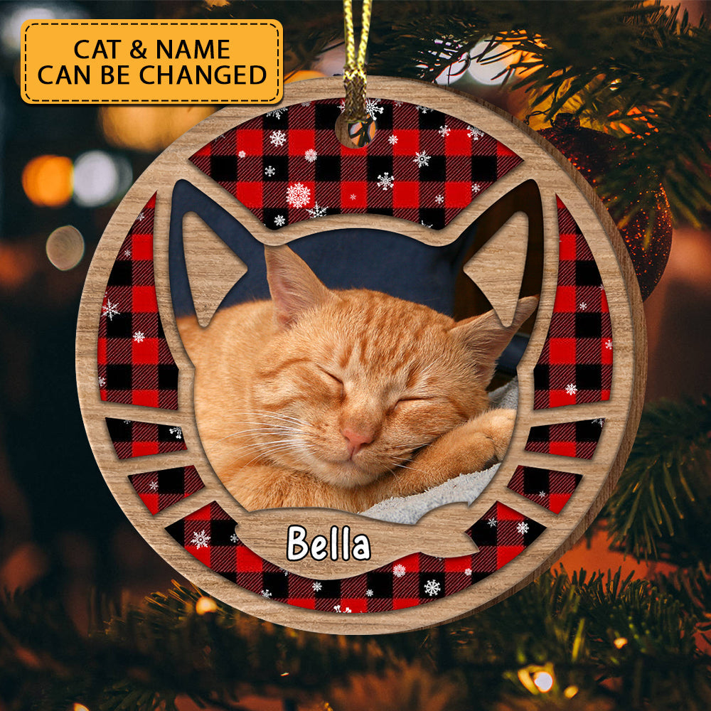 Blisscorners Merry Christmas - Personalized Photo Wooden Ornament - Gift For Pet Lover2D Flat LM2111