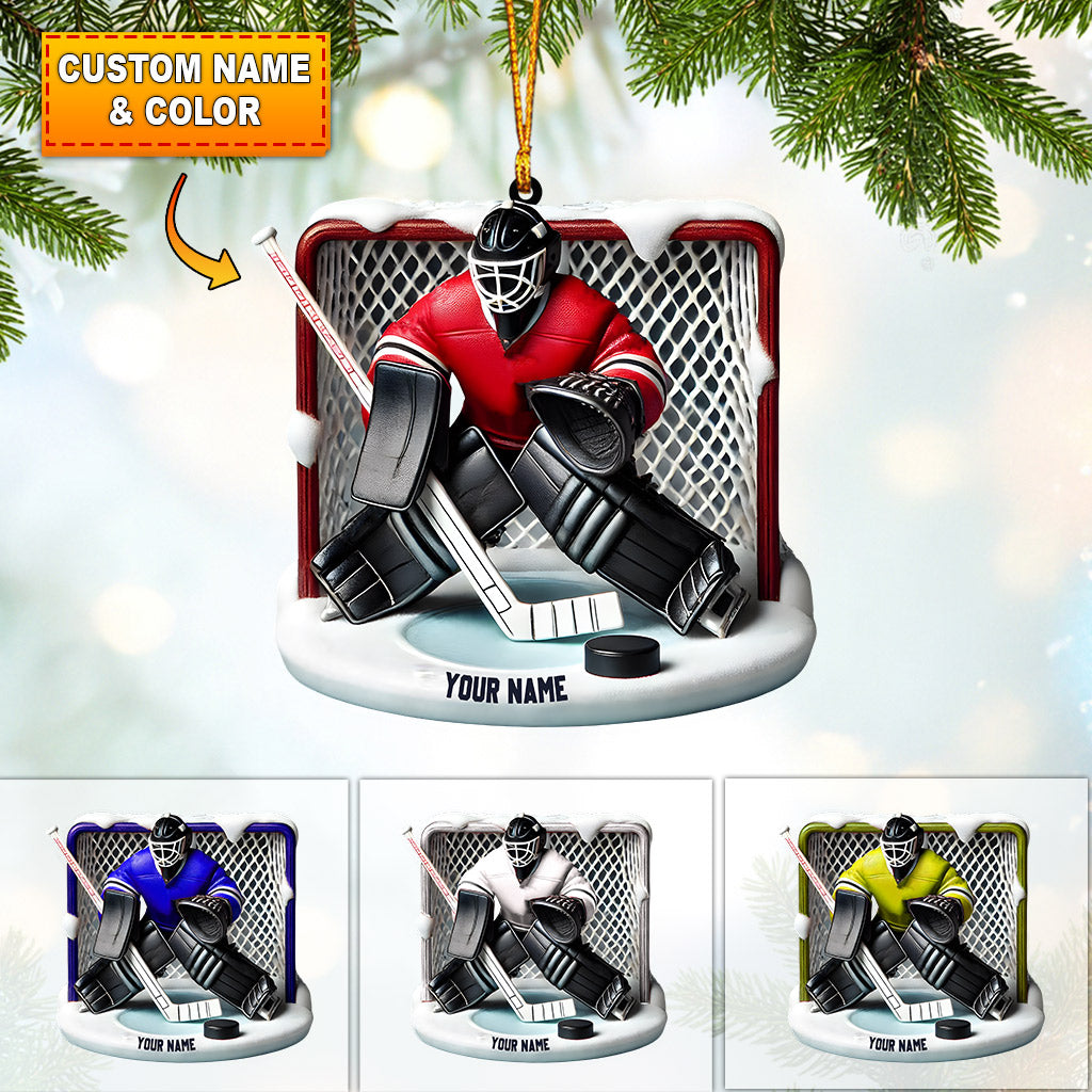 Blisscorners Hockey Goal Keeper Christmas Ornament, Personalized Ornament2D Flat LM2211